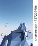  3D rendering of a mountain