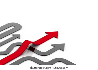 3d rendering of Movement direction to success.
