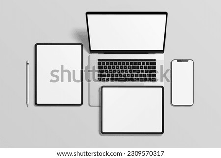 3d rendering multi device mockup blank