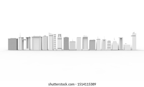 3d Rendering Multiple Buildings Isolated White Stock Illustration ...