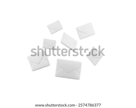 3D rendering of multiple floating emails