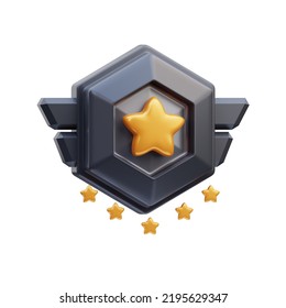 3d Rendering Of Mvp Badge Game Icon Illustration For Winner