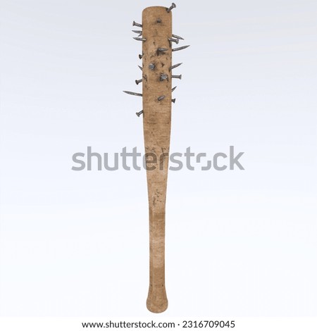 3d Rendering Of Nailed Bat