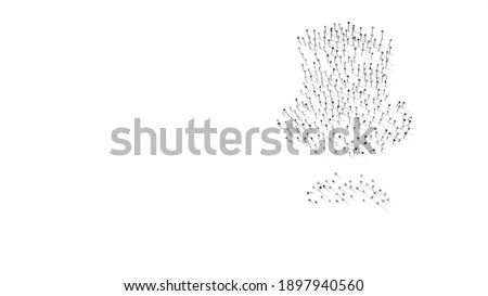 3d rendering of nails in shape of symbol of gentleman hat and mustache with shadows isolated on white background