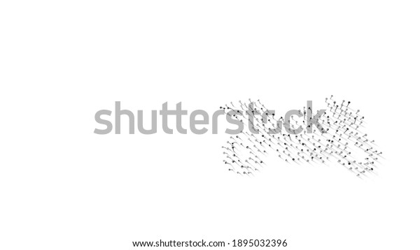 3d\
rendering of nails in shape of symbol of racing motorbike from\
profile with shadows isolated on white\
background