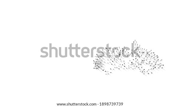 3d rendering of\
nails in shape of symbol of car with hearth with shadows isolated\
on white background