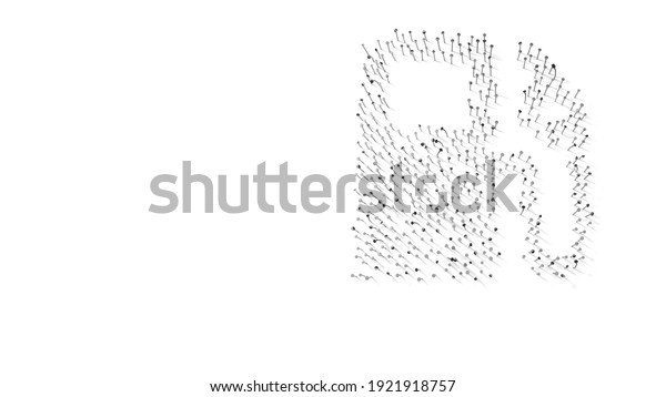3d rendering of
nails in shape of symbol of gas pump station with shadows isolated
on white background
