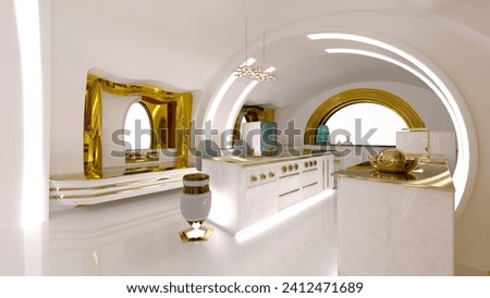 3D rendering of the narrow studio in the near future
