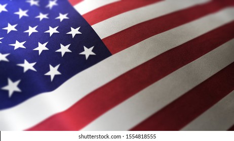 3d Rendering National Flag Usa Waving Stock Illustration 1554818555 ...