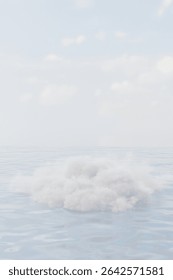 3d rendering natural background, Cloud floating above the water, Use for product display, showcase, mockup or etc