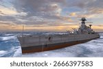 3D rendering of the naval ship