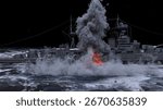 3D rendering of the naval ship