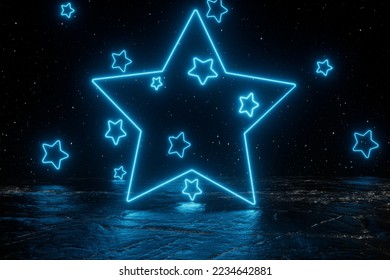 3d rendering neon glow background