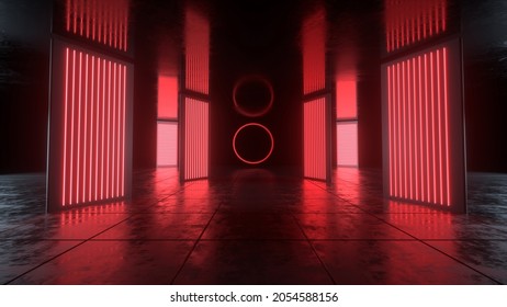 3D Rendering Neon Light Background