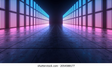 3D Rendering Neon Light Background