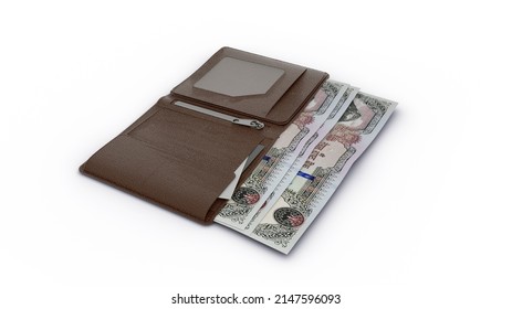 3D Rendering Of Nepalese Rupee Notes In Wallet