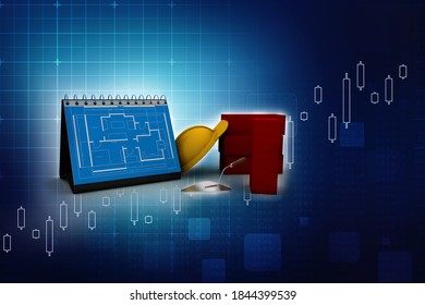 3d rendering New project plan