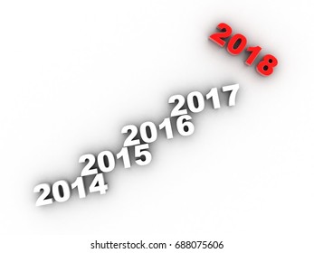 3d rendering New year 2018 -new years concept