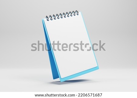 3d rendering notepad icon with white paper isolated on white background