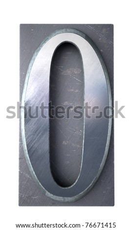 3D rendering of the number 0 in typescript print letter cases(part of a matching alphabet)