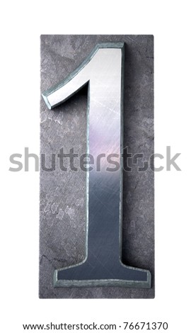 3D rendering of the number 1 in typescript print letter cases(part of a matching alphabet)