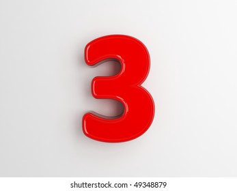 3d rendering of the number 3