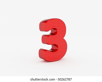 3D rendering of number 3