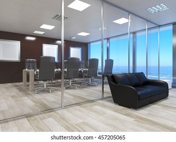 3D rendering of office space in the shopping center