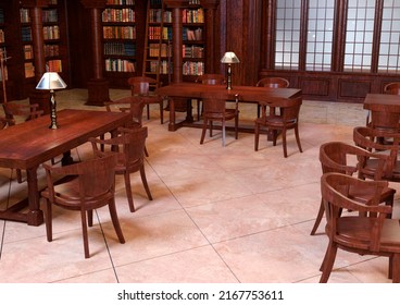 3D Rendering Of An Old Library Interior