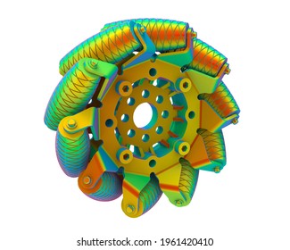 3D rendering - omni wheel finite element analysis