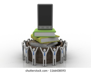 3d rendering Online Education Concept