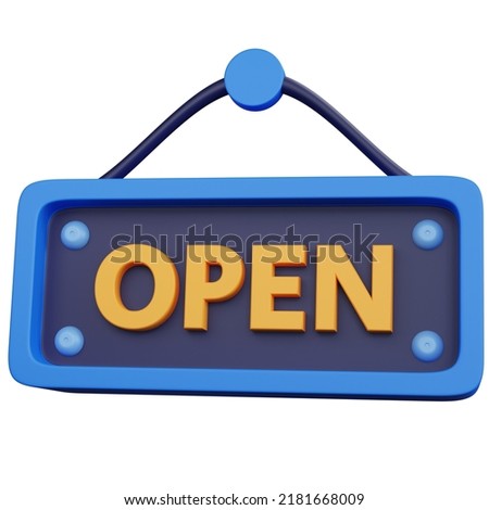 3d rendering open blue board isolated