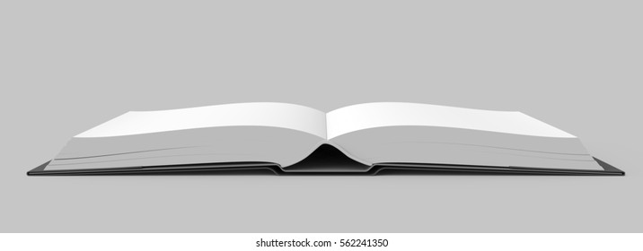 3d Rendering Open Book Image, Isolated White Background