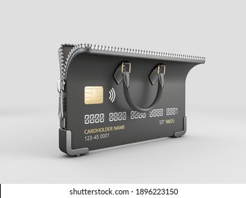 3d Rendering of Open Credit card, clipping path included