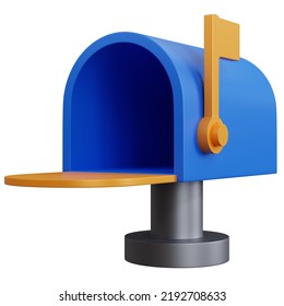 3d Rendering Open Mailbox Isolated