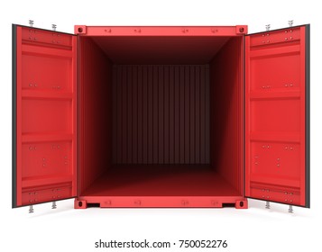 3d Rendering Of An Open Shipping Container