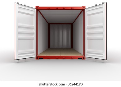 3d Rendering Of An Open Shipping Container