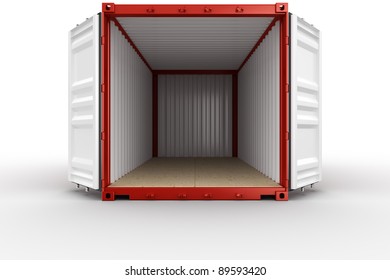 3d Rendering Of An Open Shipping Container