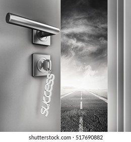 3D Rendering open success door