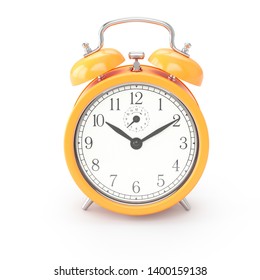 3d Rendering Orange Alarm Clock Isolated Stock Illustration 1400159138 ...