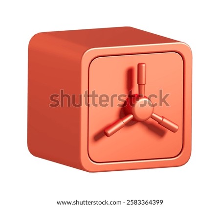 3d rendering of orange safe. simple 3d illustration for business and finance