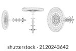 3D rendering - outlined space station