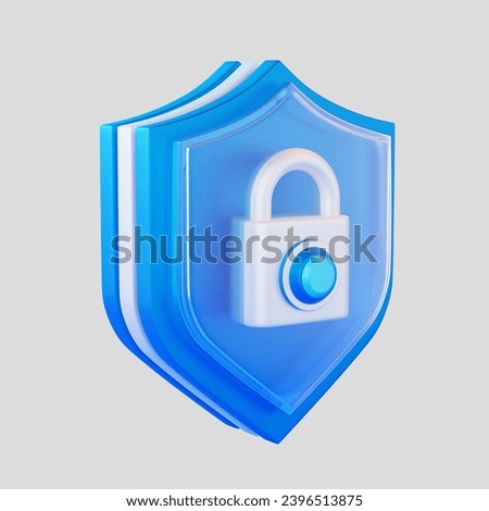 3d rendering padlock or safety icon design with clipping path on white background.