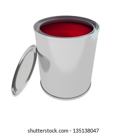 3d Rendering Of Paint Can Isolated On White