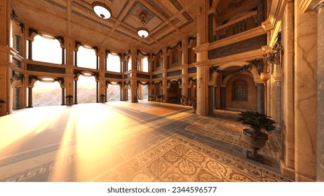 3D rendering of the palace great hall