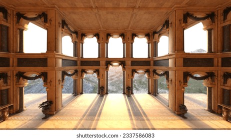 3D rendering of the palace at the summit