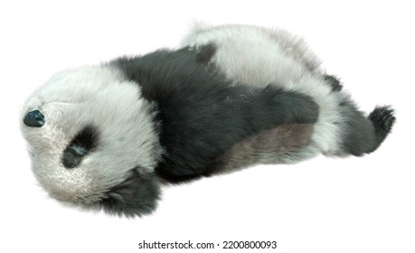 3D Rendering Of A Panda Bear Isolated On White Background