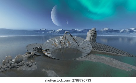 3D rendering of the parabolic antenna