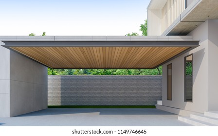 3D Rendering Of Parking Area In The House