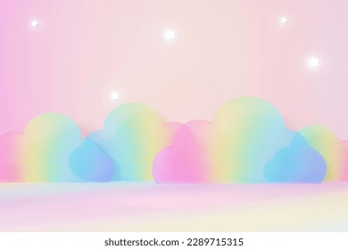 nube multicolor 3D color